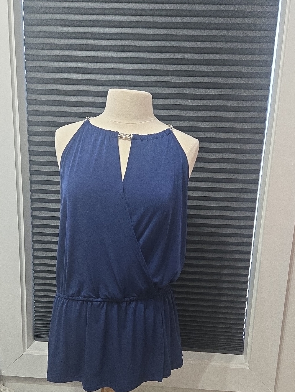 MICHAEL Michael Kors Navy Halter Wrap Top